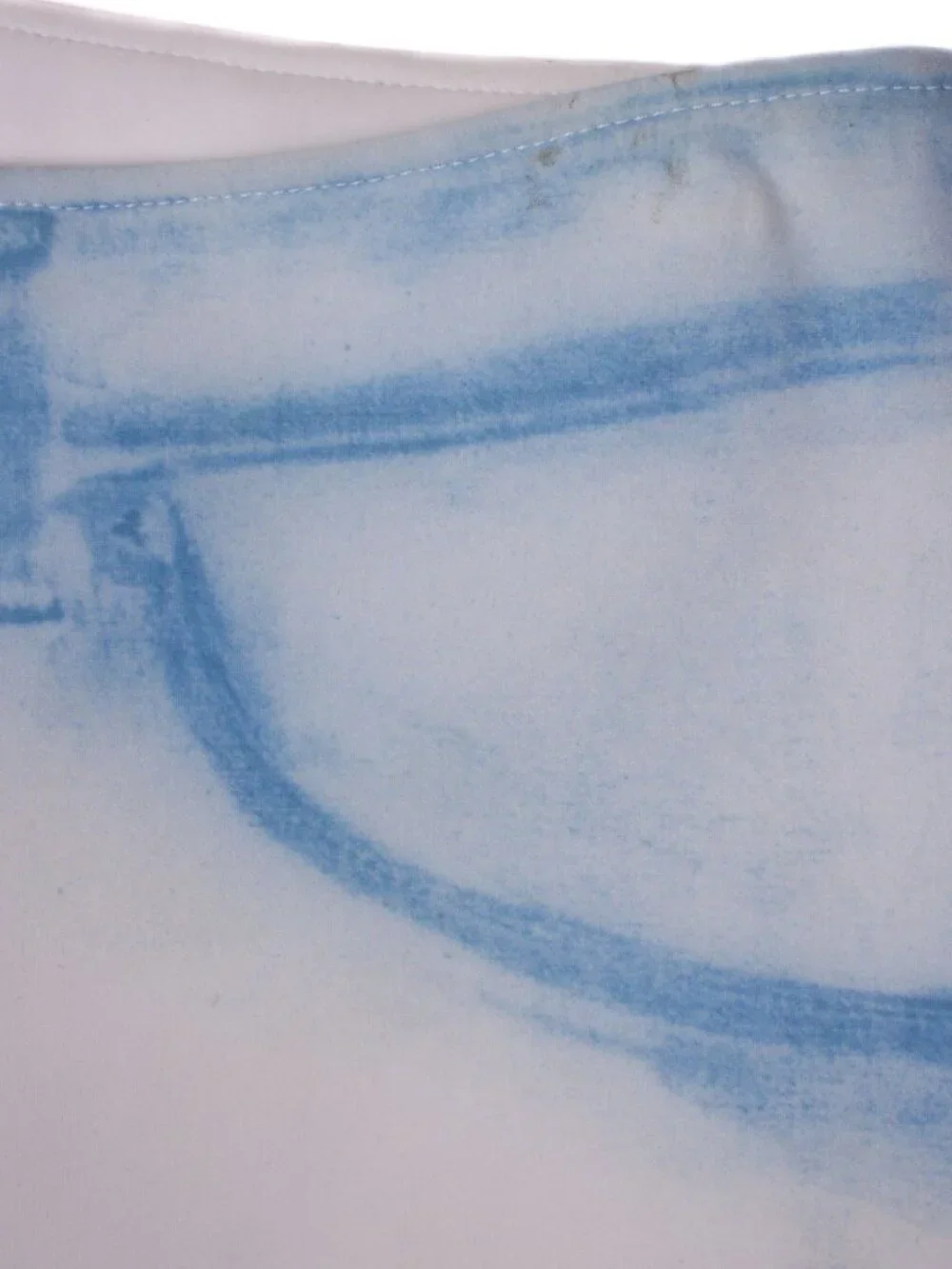 MAISON MARGIELA FW13 TROMPE L'OEIL WHITE BLUE JEANS PRINT LEGGINGS